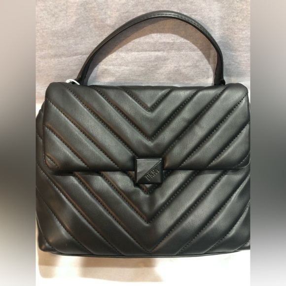 DKNY black quilted puffy clasp top handle satchel bag brand new - Picture 16 of 16